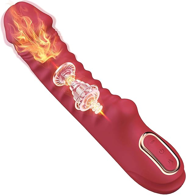 Clitoral G-Spot Powerful Vibrator, Waterproof Dildo Clit Stimulator with Multiple Vibration Modes, Softer and Flexible Sex Toy for Women (Burgundy red)