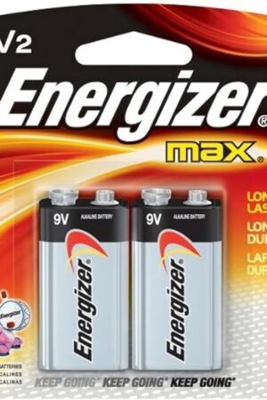 Energizer MAX 9V Batteries (2 Pack), 9 Volt Alkaline Batteries