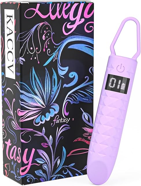Women Bullet Vibrator Sex Toy - Visualization Screen Vibrator Made of Body-Safe Silicone, 10 Modes Mini Portable Waterproof Vaginal Massager for Women Precision G Spot Clitoral Nipple Anal Stimulation