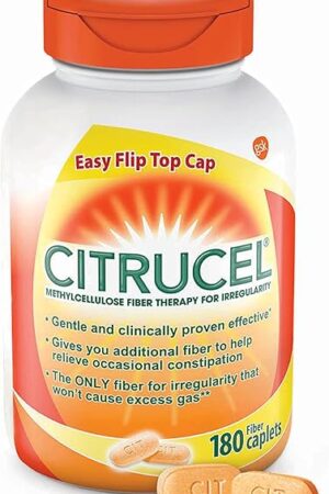 Citrucel Fiber Therapy Caplets for Irregularity, Easy to Swallow Methylcellulose , 180 Count