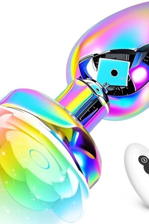 Colorful Metal Anal Plug Vibrator Adult Sex Toy, 10 Vibrations Butt Plug Prostate Massage,10 Colors Light Up Butt Plug Adult Toys, Remote Control Anal Vibrators Anal Sex Toys for Men Women Games