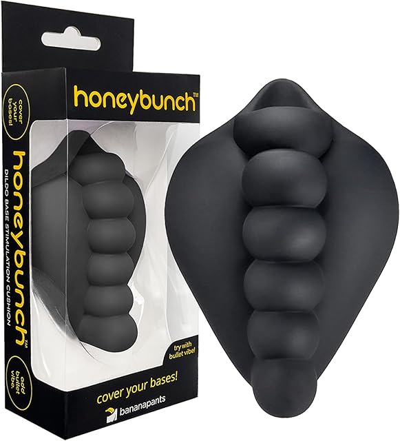 Honeybunch Stimulation Cushion for Strap On Dildo Harnesses - with Sleeve for Bullet Vibe - Lesbian Sex Toy Great for Trans, Non-Binary, Solo Play, Pegging & Roleplaying