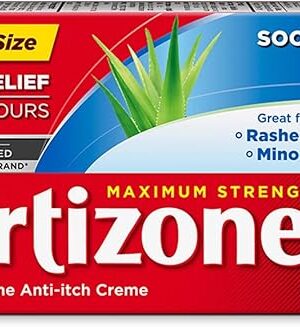 Cortizone-10 Maximum Strength Soothing Aloe Itch Relief Cream, 1% Hydrocortisone, Fast-Acting, Anti-Itch Cream for Bug Bites, Rash, Eczema, Psoriasis, Poison Ivy, Oak, Sumac & More, 2 oz