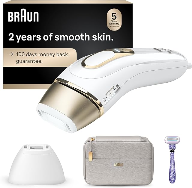 Braun Smart IPL, Silk?Expert Pro 5: at Home Laser Hair Removal for Women and Men, Permanent Visible Hair Reduction in Hair Regrowth for Body & Face, Soft Pouch and Precision Head, IPL5157