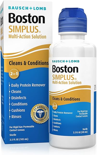 Boston SIMPLUS Multi-Action Contact Lens Solution to Clean and Condition Rigid Gas Permeable Lenses from Bausch + Lomb, 35 fl oz