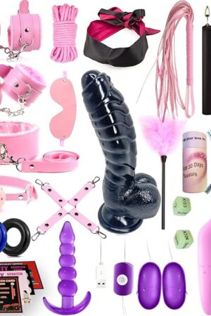 29PCS Sex BDSM Bondage Restraints Kit, Sex Toys Set, Dildo Anal Plug SM Adult Games Sexual Pleasure Tools for Couples