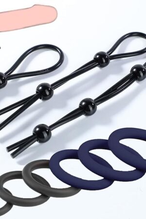 Adjustable Penis Ring Set Male Sex Toys for Men, 9 PCS Silicone Cock Rings for Men Erection Sex Adult Toys, Cockring Cock Sexual Stimulation Device Couples Pleasure Cock and Ball Ring