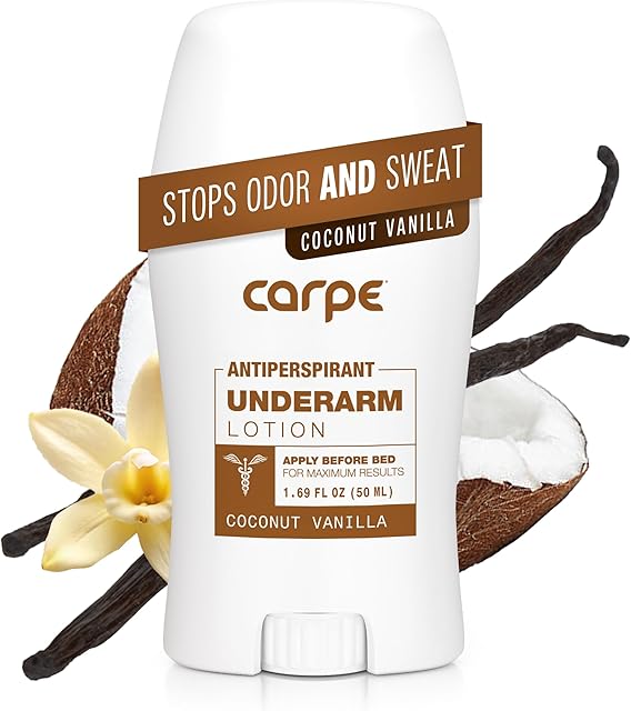 Carpe Underarm Antiperspirant Deodorant Advanced Sweat & Odor Protection Formula - Antiperspirant for Women & Men Helps to Combat Excessive Sweating with Odor Control - Coconut Vanilla