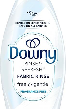 Downy Rinse & Refresh Free & Gentle Laundry Odor Remover and Fabric Softener, Fragrance Free, 48 fl oz, No Dyes or Heavy Perfumes