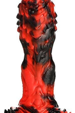 Grim Reaper Silicone Dildo for Men, Women & Couples Firm and Flexible, Strong Suction Base, Fantasy Dildo, Unique Texture Premium Phthalate-Free & Body-Safe Silicone 1 Piece, Red