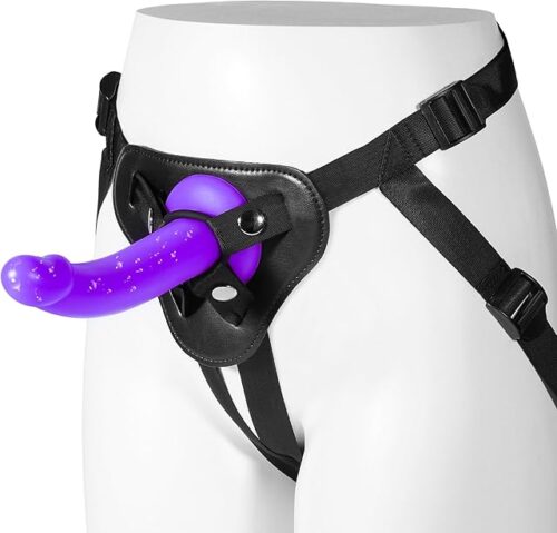 Strap On Dildo Sex Toys: Soft Strap on Harness with 7 Inch Curved Liquid Silicone Dildo Adult Toys for Pegging Play, Wearable Strapon Realistic Anal Dildos for Men Lesbian Couple Sex Toys