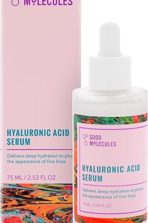 Good Molecules Hyaluronic Acid Serum - 1% Hyaluronic Acid Non-Greasy Ultra hydrating Serum Facial Moisturizer for Plumper Skin, Skin Care for Face