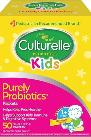 Culturelle Kids Purely Probiotics Packets Daily Supplement, Helps Support Kids? Immune and Digestive Systems, #1 Pediatrician Recommended Brand, Ages 1+, 50 Count