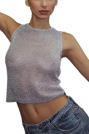 Women Y2k Sheer Mesh Tank Tops 3D Rose Lace Crop Tube Sexy Camisole Slim Fit See Through Crop Top Fairy Streetwear