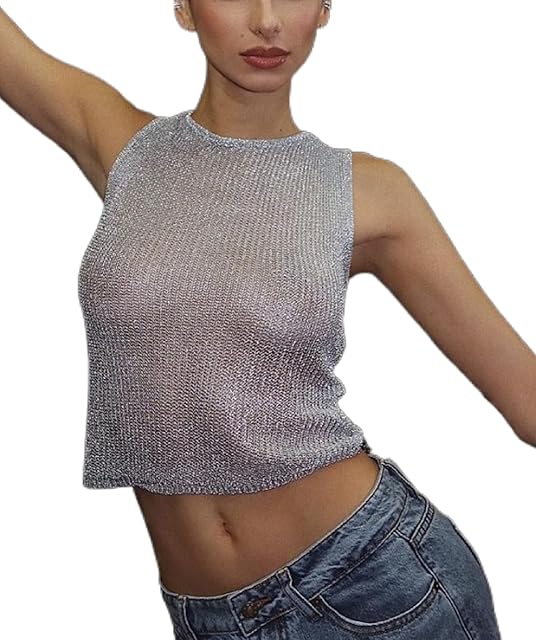 Women Y2k Sheer Mesh Tank Tops 3D Rose Lace Crop Tube Sexy Camisole Slim Fit See Through Crop Top Fairy Streetwear