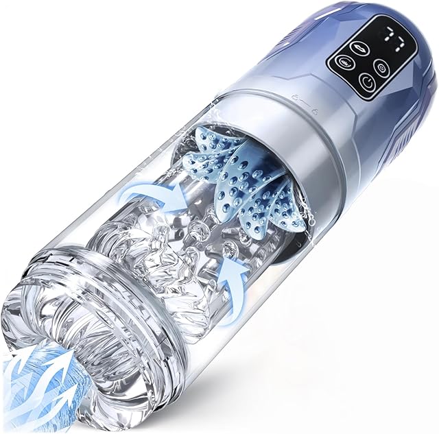 Automatic Male Masturbator Sex Toys for Men, Penis Pump Realistic Electric Stroker with 7 Sucking Vibrating Thrusting Rotating Licking, Male Vibrator Blowjob Sex Machine Mens Masturbation Cup