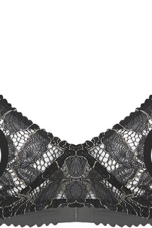 Womens Sexy Lingerie Plus Size Bras Lace Open Nipples Bralette Wire-Free Unlined Bra Top
