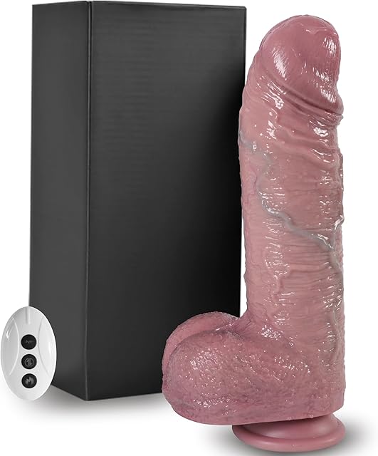 24 Diameter Thrusting Thick Dildo Sex Toys for Women, Realistic Huge Dildos with 3 Rotation Thrust Speeds & 9 Vibrations, Remote Control Heated Anal G Spot Dildo for Men Couple Advanced Play