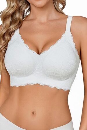 Women's Seamless Bras Wireless Bra Full Coverage Lace Tshirt Everyday Bra S-3XL