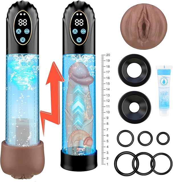 Electric Penis Pump Sex Toys - Penis Extender Enlarger Vacuum Pumps Male Masturbator with 6 Suction Modes, Penis Rings Air Pressure Device Trainer Stimulator, Adult Sex Toys & Games for Men Pleasure