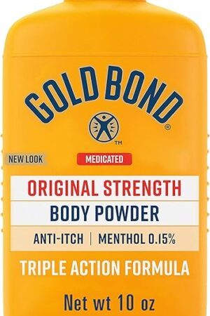 Gold Bond Medicated Original Strength Body Powder, 10 oz, Talc-Free, Anti-Itch, Absorbs & Cools