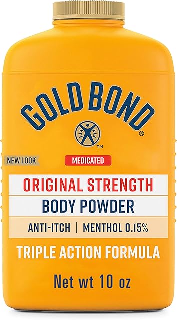Gold Bond Medicated Original Strength Body Powder, 10 oz, Talc-Free, Anti-Itch, Absorbs & Cools