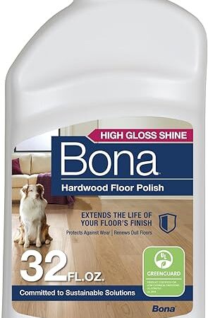 Bona Hardwood Floor Polish - 32 fl oz - High Gloss Shine - Polish for Wood Floors - Protects and Renews Dull Flooring - Covers 500 sq ft