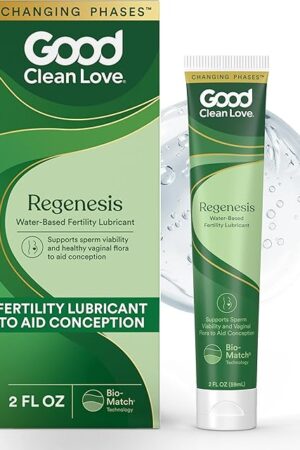 Good Clean Love Regenesis Fertility-Friendly Lubricant, Water-Based Lube for Women & Couples Trying to Conceive, with Magnesium and Calcium Ions, Personal Lubricant, Safe for Toys, 2 Oz (2-Pack)