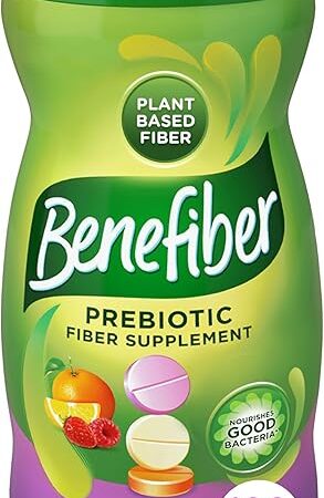 Benefiber Chewable Prebiotic Fiber Supplement Tablets for Digestive Health, Assorted Fruit Flavors - 100 Count