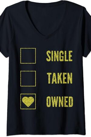 Womens BDSM Owned Dom Owner Submissive Kink Fetish Owner Sex Slave V-Neck T-Shirt