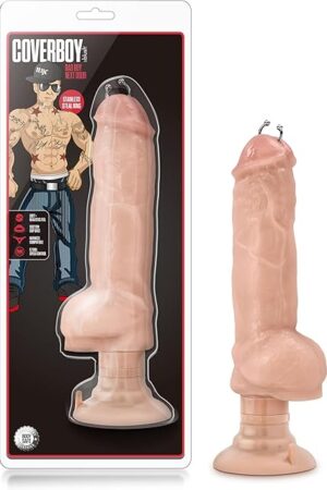 Blush Bad Boy - 11 Inch Thrusting Dildo Vibrator for Women Men Couples | Huge 2.5" Thick Realistic Penis with Piercing | Suction Cup Strap-On Compatible | Adult Sex Toys for G Spot & Anal Stimulation