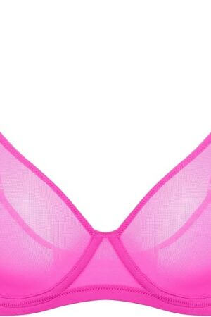 Women's Cosnufy Sheer Mesh Bra Full Coverage Plus Size Plunge Unlined Underwire Bras