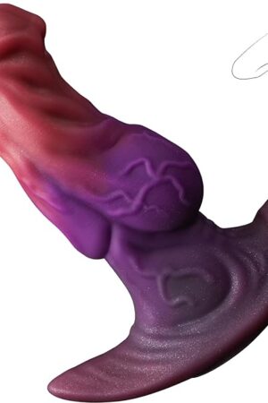 468'' Monster Realistic Dildo Butt Plug, Silicone Knot Fantasy Stretching Dildo with Anchor Curved Base, Anal Stretcher Prostate Toy, Anal Plug Trainer Adult Sex Toys for Men Women Couples Beginner