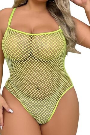 Womens Sexy Lingerie Bodysuit Mesh Fishnet One Piece Spaghetti Strap Babydoll Naughty Sex Teddy Boudoir Outfits