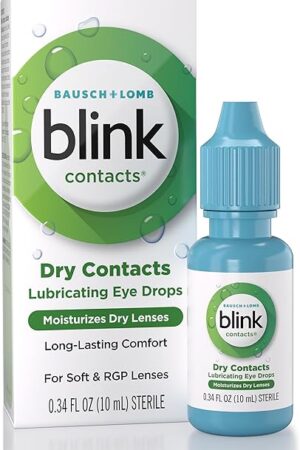 BLINK Contacts Lubricating Eye Drops for Soft & RGP Contact Lenses, Lubricant Eye Drops with Hyaluronate for Hydration, Moisturizing & Comforting Daily Eye Care, 034 fl oz