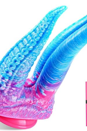 8" Liquid Silicone Double Headed Tentacle Dildo with Suction Cup, 7" Big Monster Double Sided Realistic Large Dildos with Tongue, 6" Dragon Dildo Anal Plug Adult Alien Sex Toy for Lesbian Women Gay