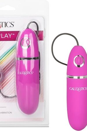 CalExotics Power Play Wired Remote Control Bullet Vibrator - Waterproof Sex Toys for Couples - Adult Vibe Egg Massager - Silver