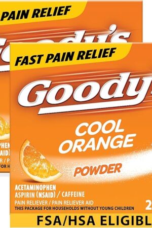 Goody's Extra Strength Headache Powder, Cool Orange Flavor Dissolve Packs, 24 Individual Packets (2 Pack)