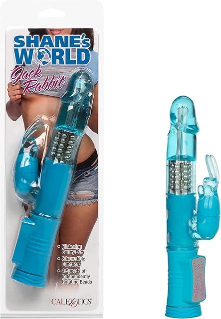 CalExotics Novelties Shane's World Jack Rabbit Vibrator, Blue