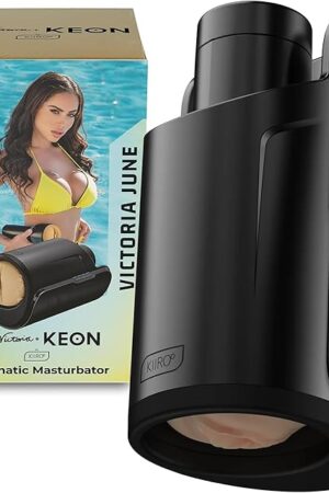 Keon Automatic Male Masturbator incl Victoria June Stroker - Connect with Interactive Adult Content via FeelMe AI - Up to 230 Strokes per Minute - Hands Free WiFi Enabled