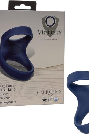 CalExotics Viceroy Rechargeable Max Dual Cock Ring Silicone Sex Toy for Men - Blue