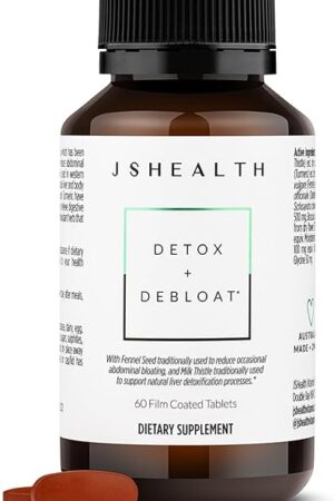 JSHealth Vitamins Detox and Debloat Liver Health Formula | Liver Detox Pills | Debloating Formula with Milk Thistle, Turmeric, Fennel | Liver Cleanse Supplement (60 Tablets)