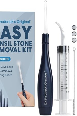 Dr Frederick?s Original Easy Tonsil Stone Remover Kit - Fast Painless Tonsillolith Removal Tool - Fight Bad Breath - Pick and Oral Irrigator - 8 Pieces