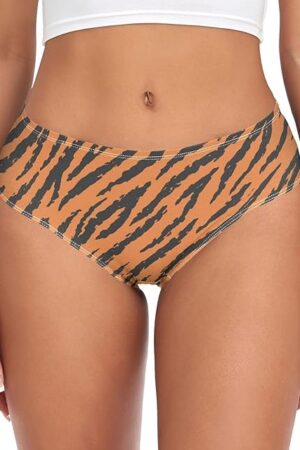 Women Underwear Tiger Animal Stripe Cheeky Panties for Women Soft Stretch Bikini XS-XXL