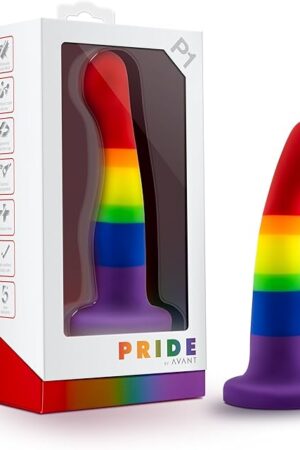 Blush Novelties Adult Sex Toys - Avant Pride P1 - Platinum Cured Purio Silicone 6 Inch Dildo - 1.5 Inch Wide Smooth Ultrasilk Shaft - Suction Cup Base Strap-On Compatible - Women Men Couples - Freedom