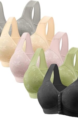 5 Pack Wireless Bra for Women Seamless Padded Bralette Soft Stretch Sleep Bra No Underwire Everyday Comfort Bras