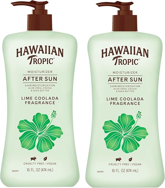 Hawaiian Tropic Lime Coolada After Sun Lotion | After Sun Care, Skin Care, Daily Moisturizing Lotion with Aloe, Cocoa Butter & Shea Butter, 16oz each Twin Pack