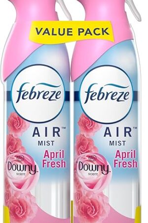 Febreze Air Mist Air Freshener Spray, Odor-Fighting Room Spray, Air Fresheners for Home and Bathroom and Kitchen, Aerosol Can, Downy April Fresh Scent, 88oz, 2 Count