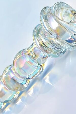 Glass Dildo Anal Beads Adult Sex Toys for Couples,Fantasy Clear Dildo Glass Butt Plug Anal Toy for Women Vaginal Dilators, Realistic Dildos Prostate Massager Anal Sex Toy for Men Women
