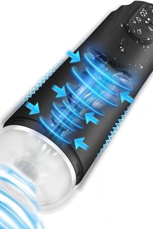 Automatic Sucking Masturbator for Men - Upgraded Male Masturbators Cup with 10 Vibrating & Suction, Hands Free Blowjob Adult Sex Toys Stroker Pocket Pussy with 3D Textured for Male Penis Pumps | Black